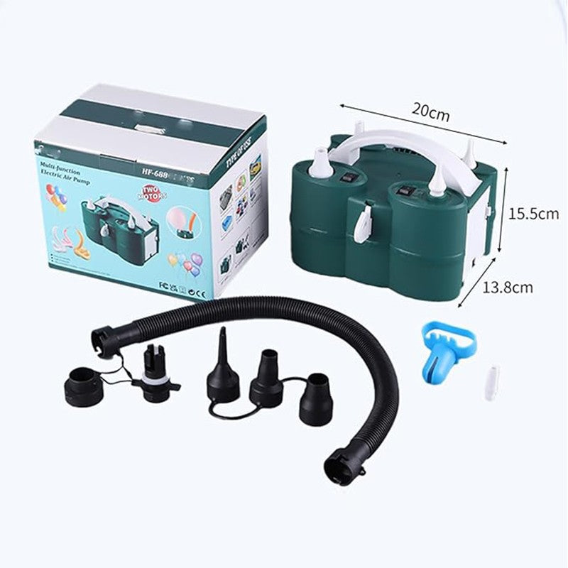 Pompa Electrica de Umflat Baloane, Vivimall, cu Doua Iesiri, Accesorii Incluse, 220V, Putere 600W, Accesorii petrecere, Verde - vivimall.ro