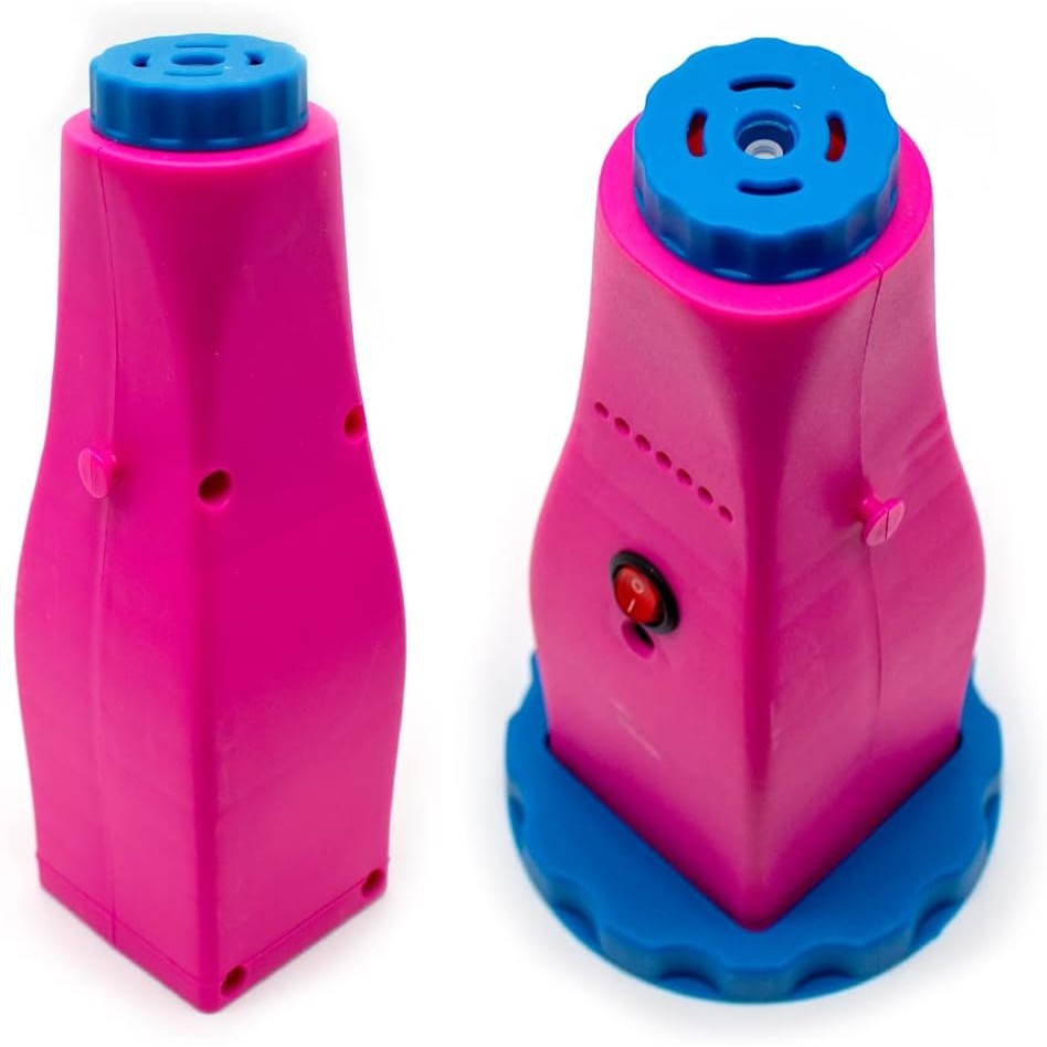 Pompa Electrica Pentru Umflat Baloane, din Plastic, cu Acumulator, Autonomie 3-4h, Portabila, Roz - vivimall.ro