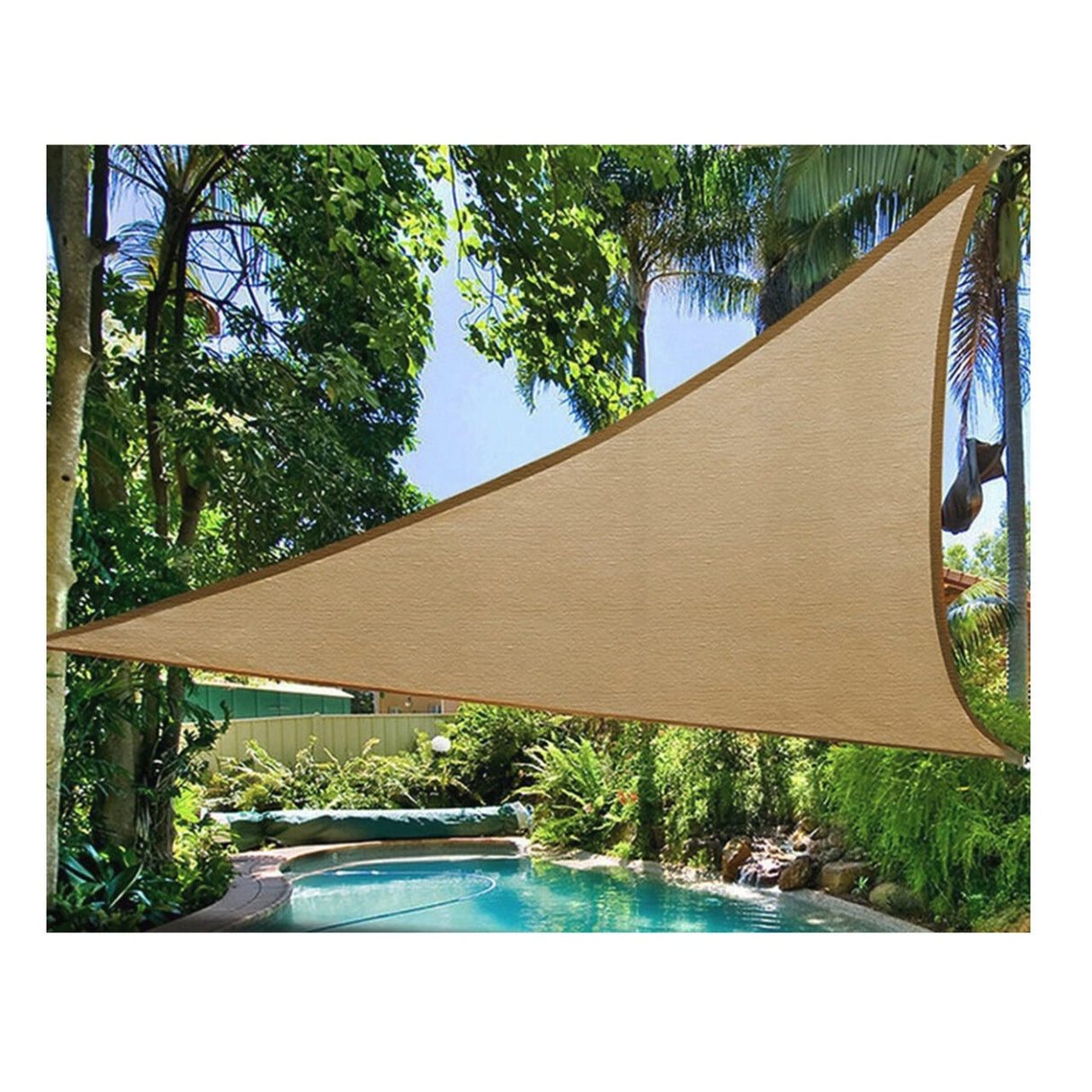 Prelata de soare/ Copertina de tip parasolar pentru terasa si gradina, Vivimall, triunghiulara, 2x2x2 m, galbena - vivimall.ro