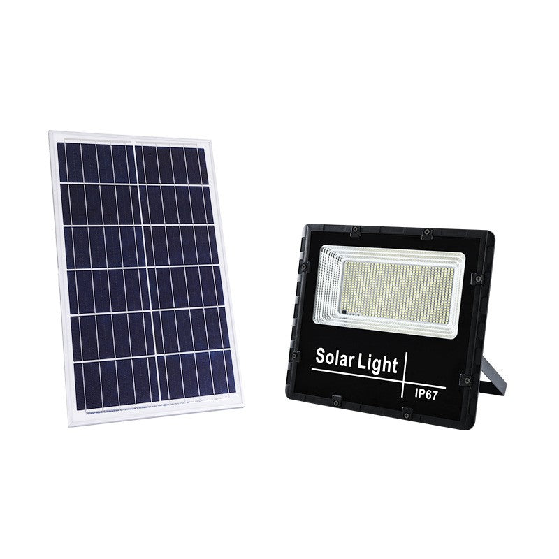 Proiector LED SMD 25W cu incarcare solara Vivimall, panou solar, cu telecomanda, suport prindere, material ABS, 1.2AH, 44 LED-uri, 79Lm, 13x13.5 cm, negru - vivimall.ro