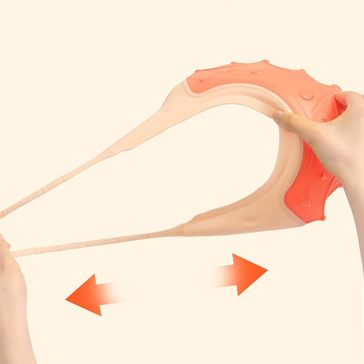 Viziera de Protectie Baie Pentru Copii, Fippy, Model Coroana, Dimensiune ajustabila, Durabil, Usor de curatat, Impotriva Samponului, pentru Ochi si Urechi, TPE+PP, 15x13 cm, Rosu - vivimall.ro