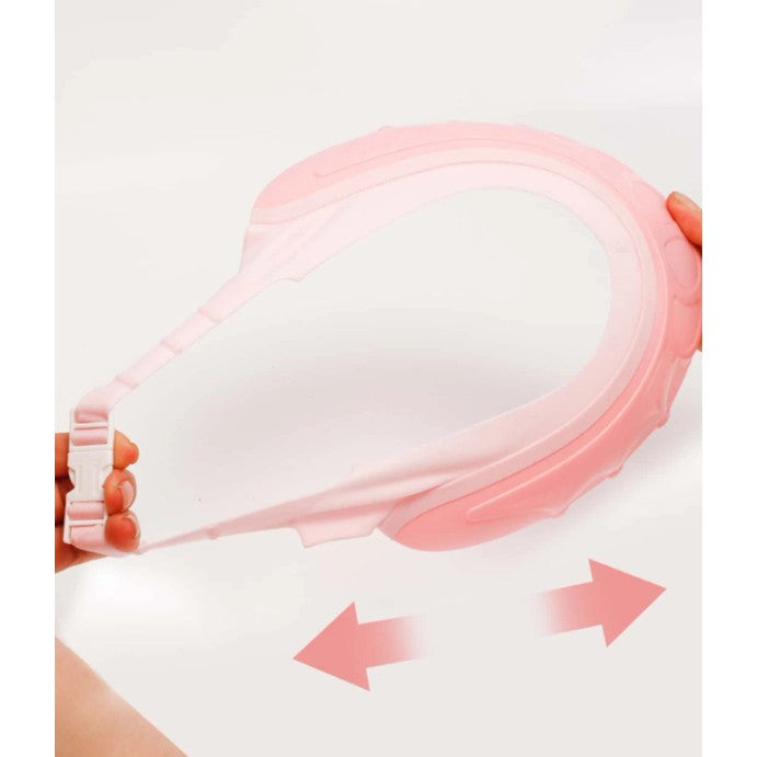 Viziera de Protectie Baie Pentru Copii, Fippy, Model Coronita, Dimensiune ajustabila, Durabil, Usor de curatat, Impotriva Samponului, pentru Ochi si Urechi, TPE+PP, 24x22 cm, Roz - vivimall.ro