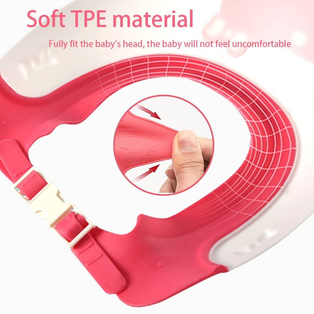 Viziera de Protectie Baie Pentru Copii, Fippy, Model Hipopotam, Dimensiune ajustabila, Durabil, Usor de curatat, Impotriva Samponului, pentru Ochi si Urechi, TPE+PP, 22x21 cm, Rosu - vivimall.ro