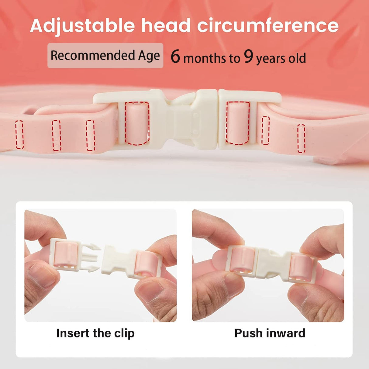 Viziera de Protectie Baie Pentru Copii, Fippy, Model Hipopotam, Dimensiune ajustabila, Durabil, Usor de curatat, Impotriva Samponului, pentru Ochi si Urechi, TPE+PP, 22x21 cm, Rosu - vivimall.ro