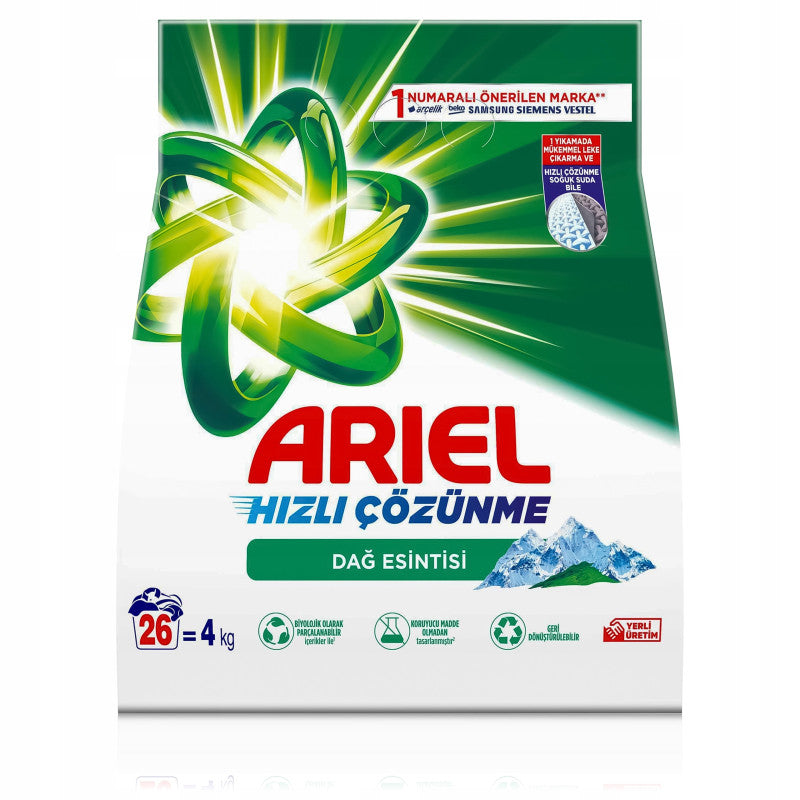 Ariel pulbere pentru rufe albe, Mountain Spring, 4 kg - vivimall.ro