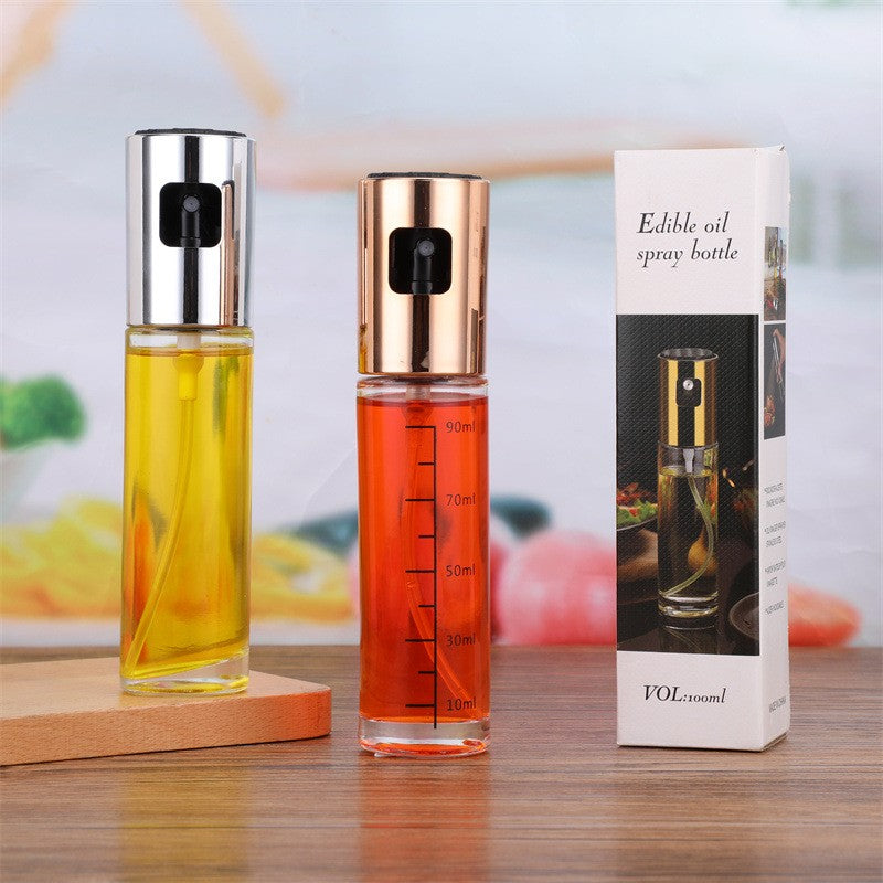 Pulverizator Ulei, Otet, Vivimall, din Sticla, 100 ml, Reincarcabil, 18.3 x 4.3 cm, Masura 90 ml, Capac Lucios, Auriu - vivimall.ro