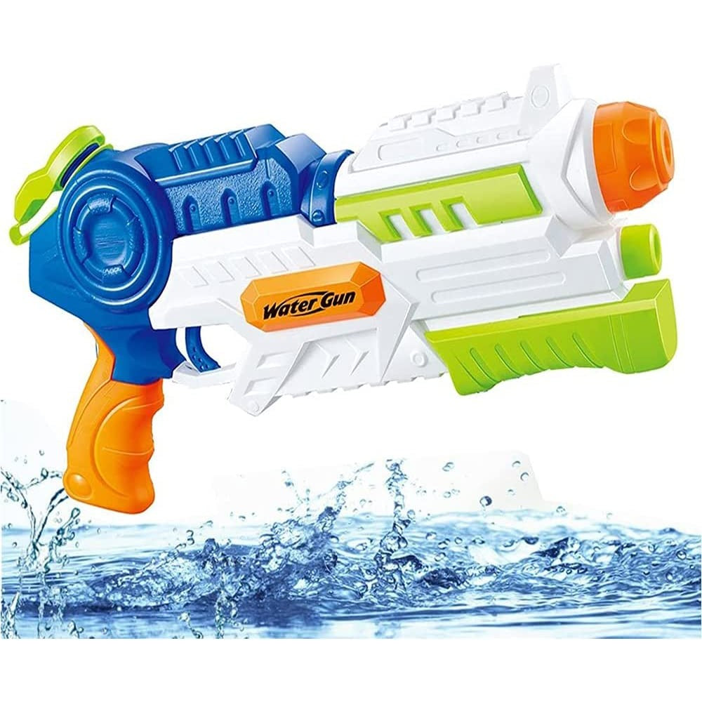 Pistol cu Apa pentru Copii, Rezervor, Pentru Piscina/Plaja, Vivimall, 6ani+, Albastru/Multicolor, 1000ML - vivimall.ro