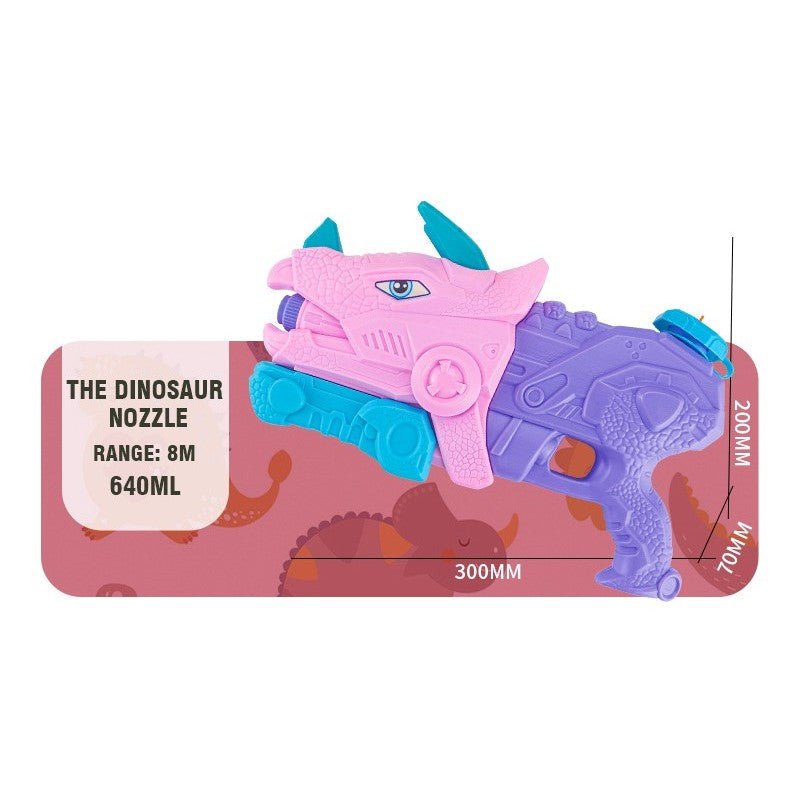 Pistol cu Apa pentru Copii, Rezervor, Pentru Piscina/Plaja, Vivimall, 6ani+, Triceratops, 3 duze, Roz, 640ML - vivimall.ro