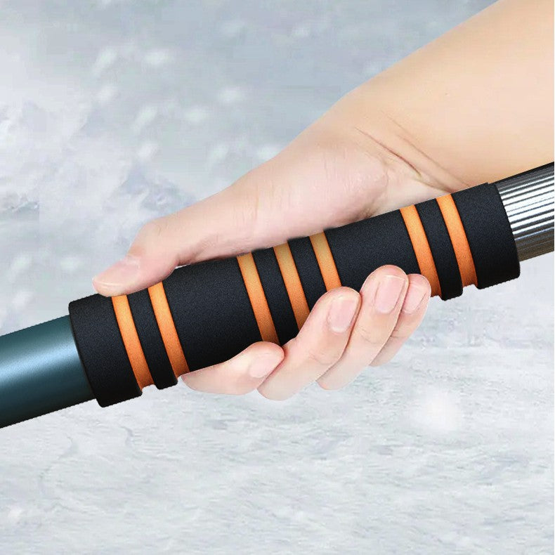 Racleta Auto pentru Zapada cu Doua Capete, Vivimall, Dezapezire Masina, cu Maner Lung, Ergonomica, Detasabila, pentru Geamuri si Caroserie, Usor de Utilizat, 48 cm- 78 cm, Verde Inchis - vivimall.ro