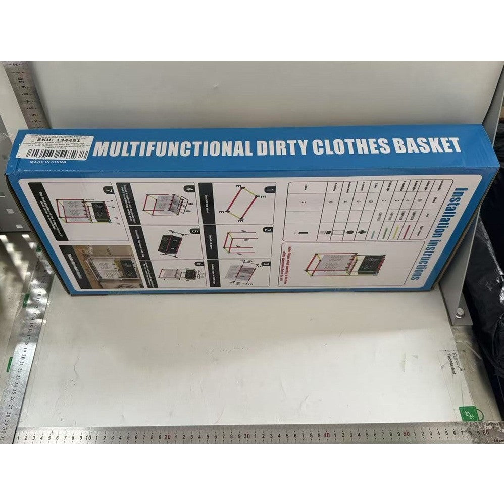 Cos de Rufe, Vivimall, cu 2 Etaje, 4 Cosuri, Cadru de Otel Inoxidabil, 97x44x57 cm, Alb - vivimall.ro