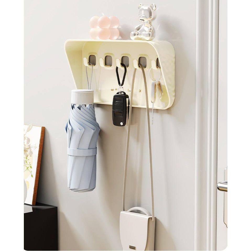 Raft de Depozitare cu Carlig, Vivimall, Pentru Chei, Bijuterii, 20.3 x 4.6 x 10.3 cm, Alb - vivimall.ro