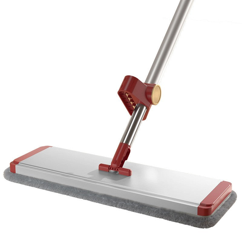 Mop Plat, Cu Lavetă Din Microfibră, Pentru Uz Casnic, Cu 2 Lavete Incluse, Sistem De Stoarcere, Tijă Telescopică, 130 cm, Rotire 360°, 42 x 130 cm, Roșu - vivimall.ro