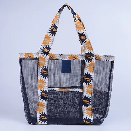 Geanta De Plaja Negru Imprimeu Oops | BeachVibe 4 - vivimall.ro