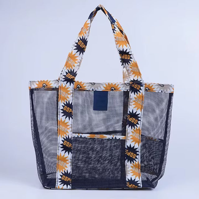 Geanta De Plaja Negru Imprimeu Oops | BeachVibe 4 - vivimall.ro