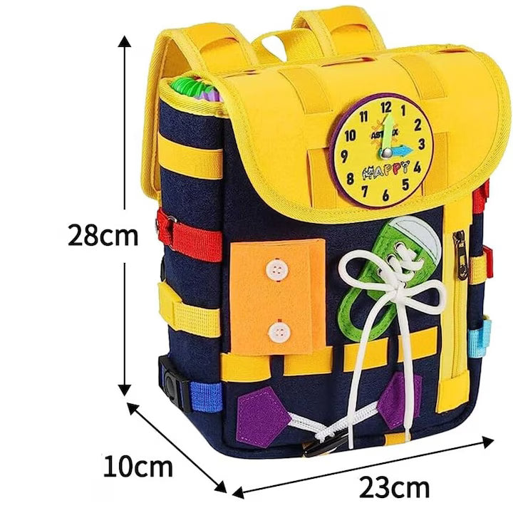 Ghiozdan Montessori Pentru Copii Albastru | DexteriFun - vivimall.ro