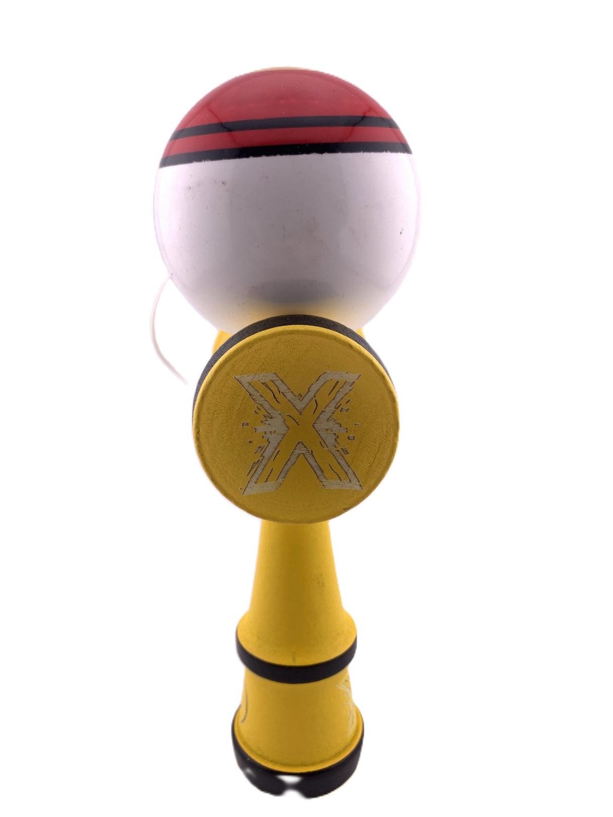 RESIGILAT - Kendama X Originala, Profesionala, Flippy, Big Cups V2, Model Rege Super Sticky Legendary Cupe Mari, Rulment Metalic cu Ata 55 cm, Maner Galben - vivimall.ro