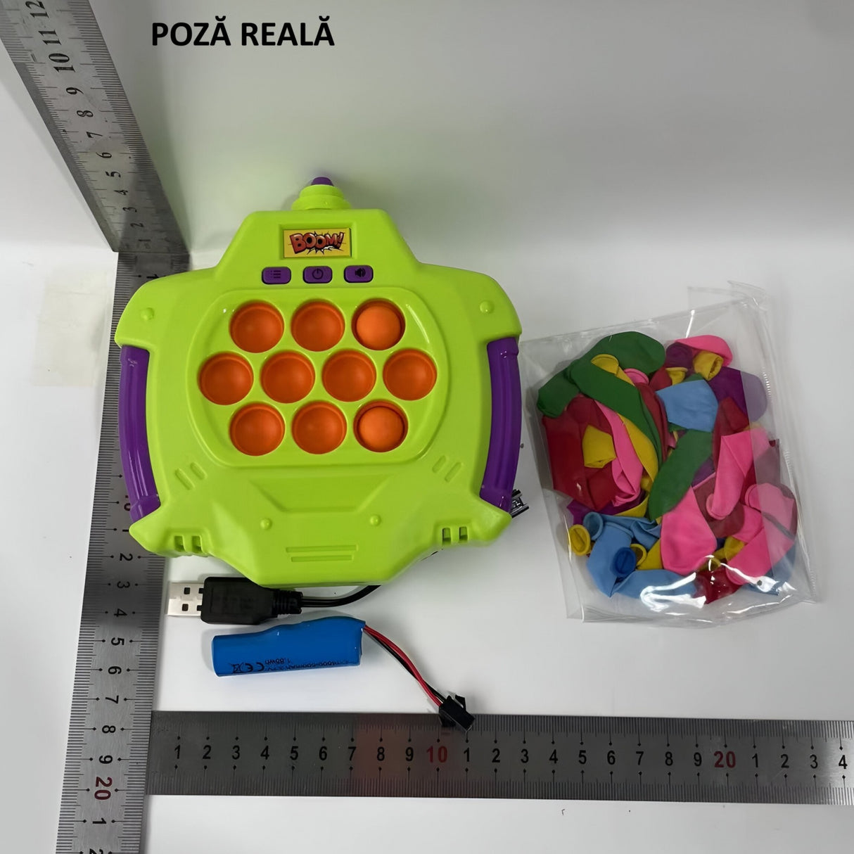 Joc Pop-It Antistres, Vivimall, Electronic, 50 de Baloane, Muzica, 2 Moduri de Joc, Nivel Maxim 200, 14.5x13.5x5.7cm, Verde - vivimall.ro