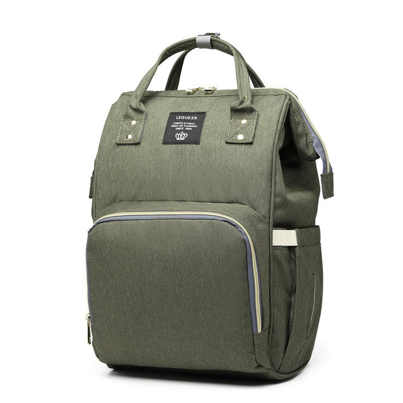 Rucsac Multifunctional pentru Mamici, Vivimall, din Panza Oxford, Compartimentare Multipla, Impermeabil, 43 x 18 x 26 cm, Verde Army - vivimall.ro