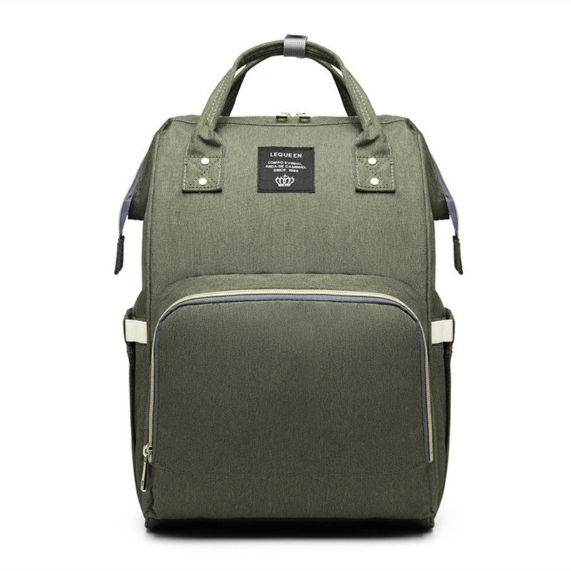 Rucsac Multifunctional pentru Mamici, Vivimall, din Panza Oxford, Compartimentare Multipla, Impermeabil, 43 x 18 x 26 cm, Verde Army - vivimall.ro