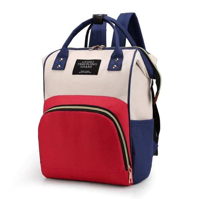 Rucsac Pentru Mamici Alb Rosu | MommyBag 1 - vivimall.ro