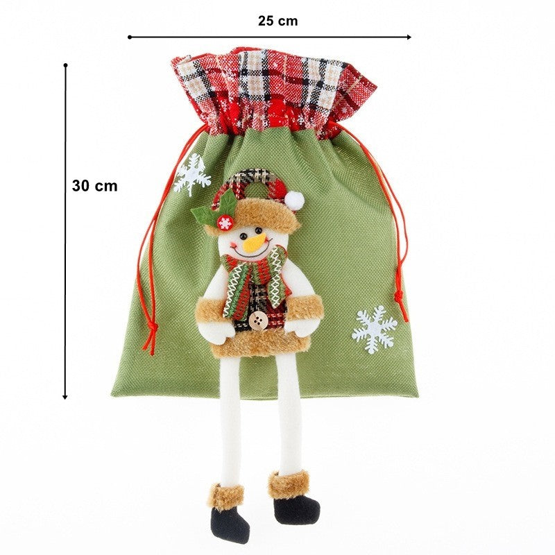 Sac cadouri Vivimall, tematica Om de Zapada, Material Textil, 30x25 cm, cu Siret, Verde - vivimall.ro