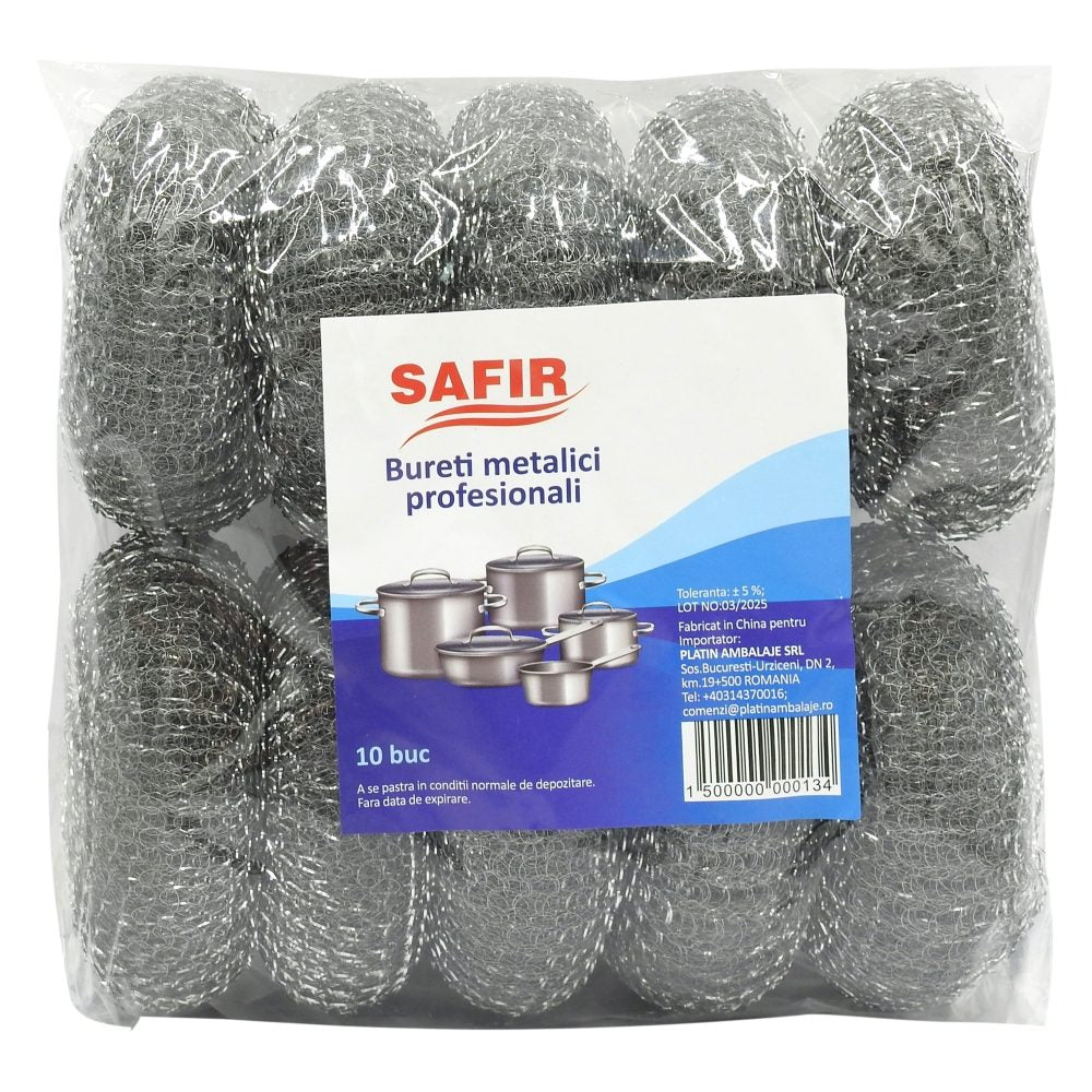 Burete de Sarma pentru Vase, SAFIR, Set, 40 g, Set 10 Bucati - vivimall.ro