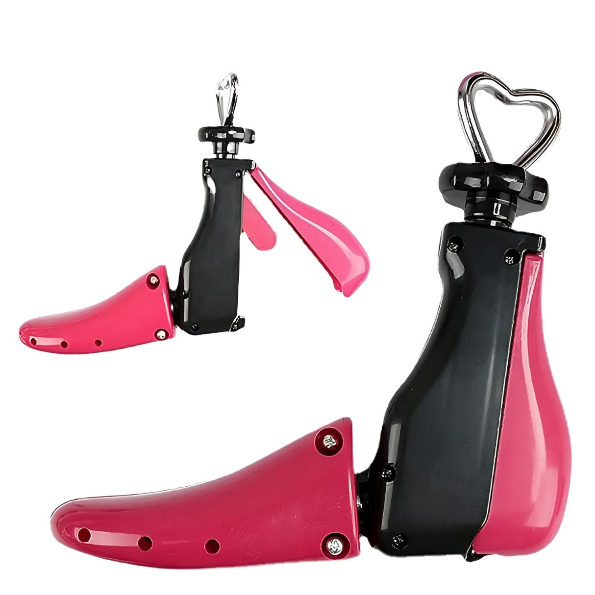 San/Calapod Pro Reglabil, Vivimall, Alungire si Largire 4 Directii, Marime 40-47, Pantofi, Ghete, Adidasi, Arc, 22 x 21.5 x 7 cm, Roz / Negru - vivimall.ro