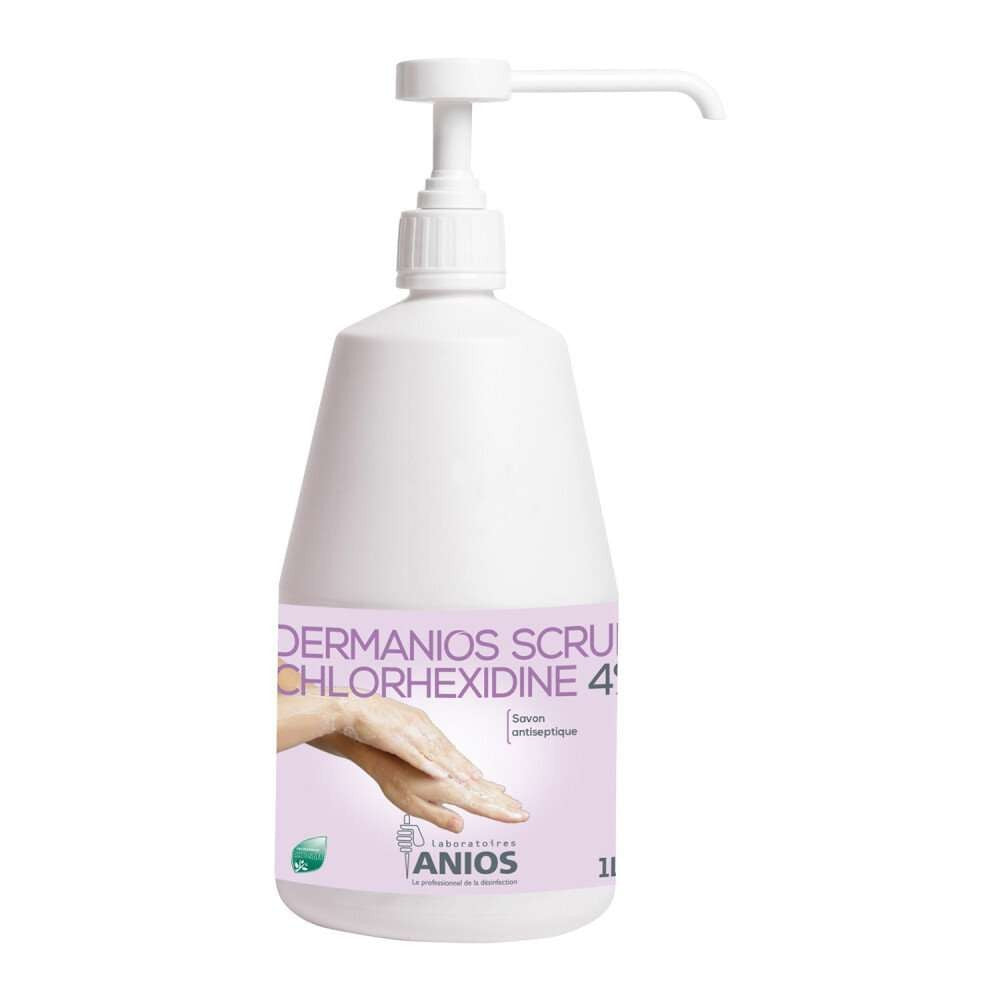 Sapun antibacterian Dermanios Scrub Chlorhexidine 4%, flacon 1 litru - vivimall.ro