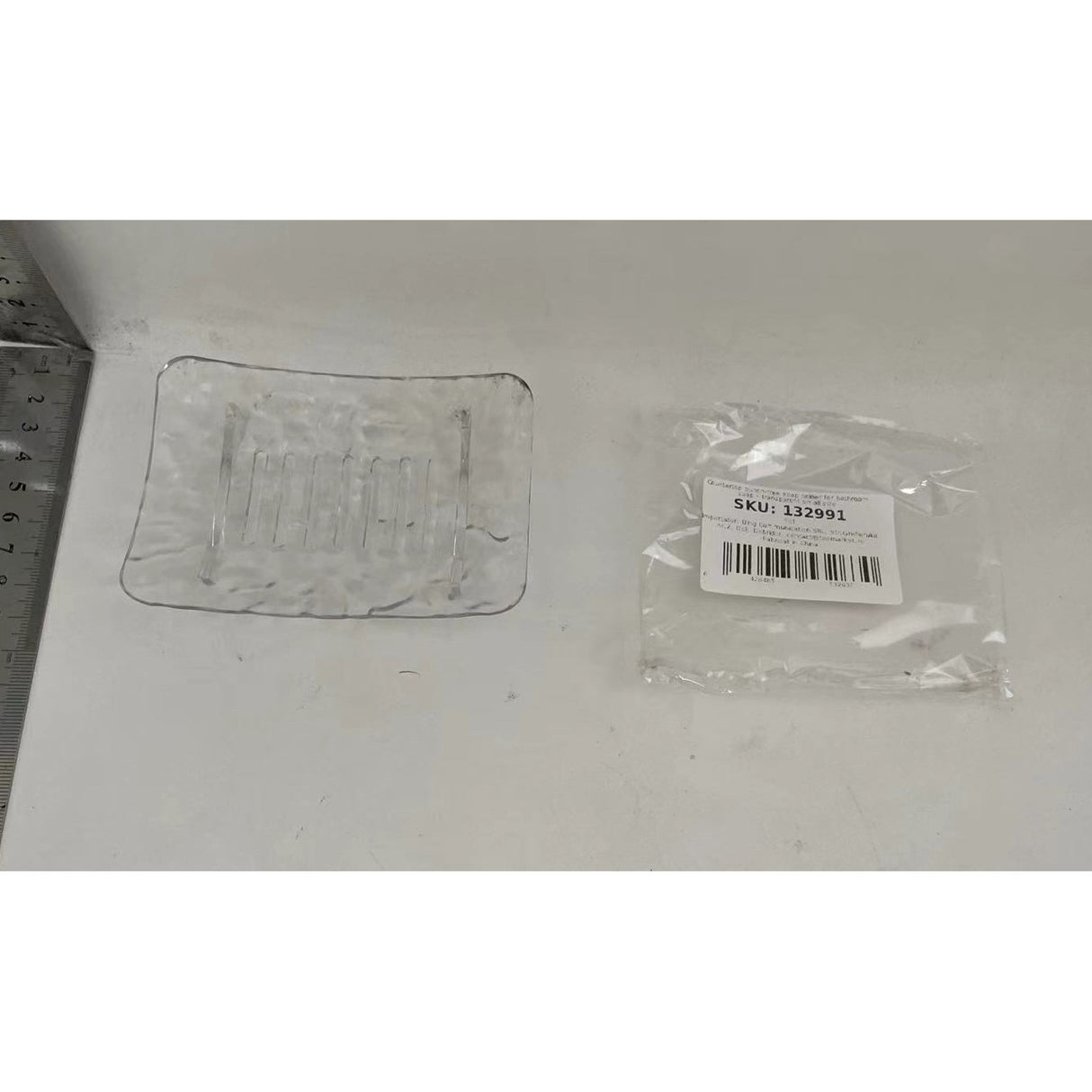 Savoniera din Plastic Vivimall, 11 x 8 cm, cu Scurgere Apa, Design Modern, Transparent - vivimall.ro