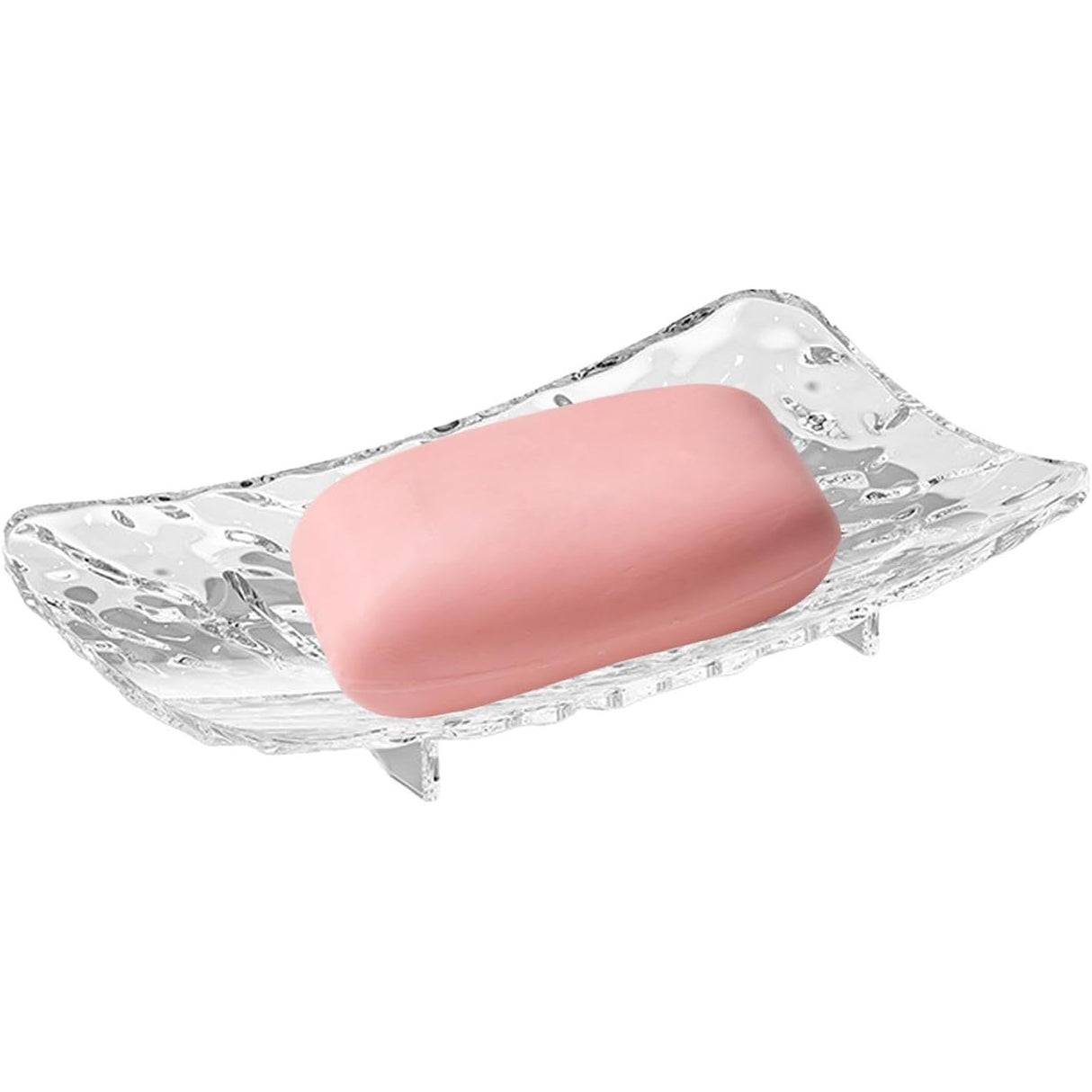 Savoniera din Plastic Vivimall, 11 x 8 cm, cu Scurgere Apa, Design Modern, Transparent - vivimall.ro