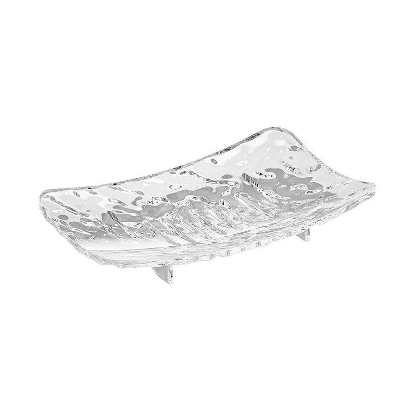 Savoniera din Plastic Vivimall, 15 x 9 cm, cu Scurgere Apa, Design Modern, Transparent - vivimall.ro