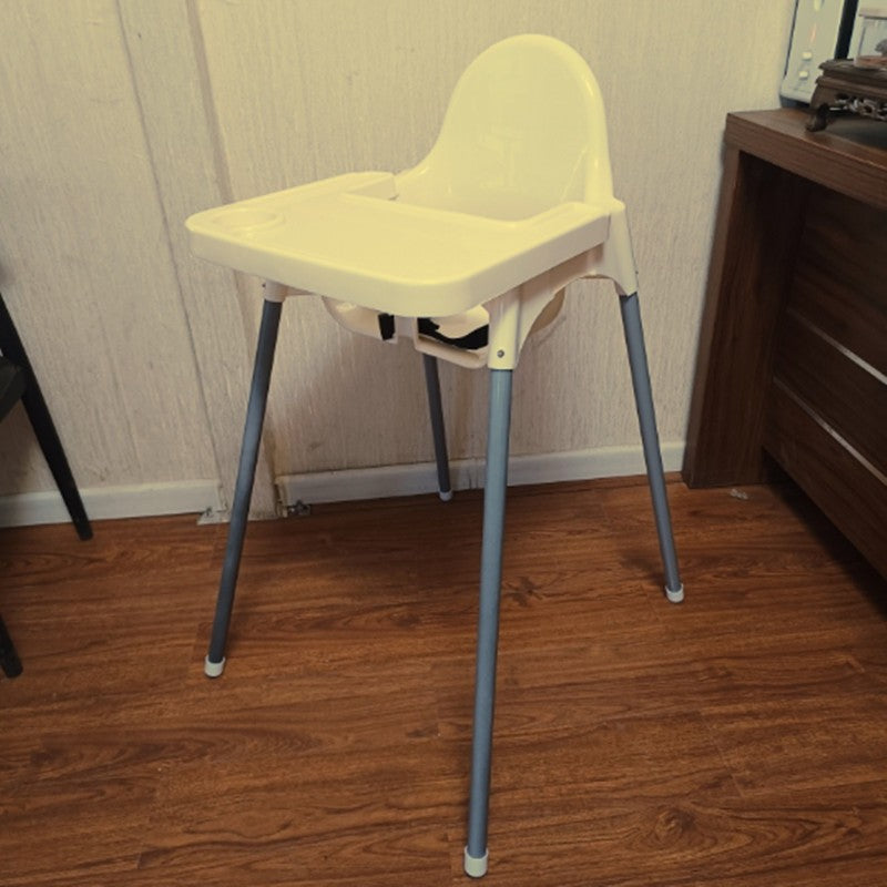 Scaun de Masa, Vivimall, pentru Bebelusi si Copii 6-36 Luni, din Plastic/Metal, Centura in 2 Puncte, Tava Detasabila, 63 x 57 x 85 cm, Alb - vivimall.ro