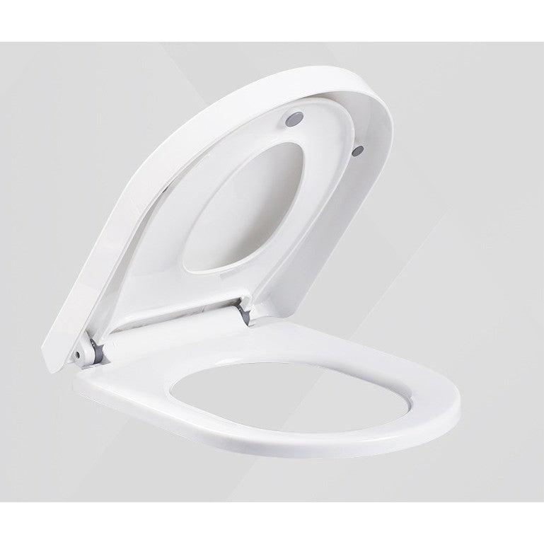 Capac de Toaleta cu Reductie 2 in 1, Vivimall, pentru Copii si Adulti, Coborare Lenta si Silentioasa, Instalare Usoara, din PP5 , in Forma de O, Alb - vivimall.ro