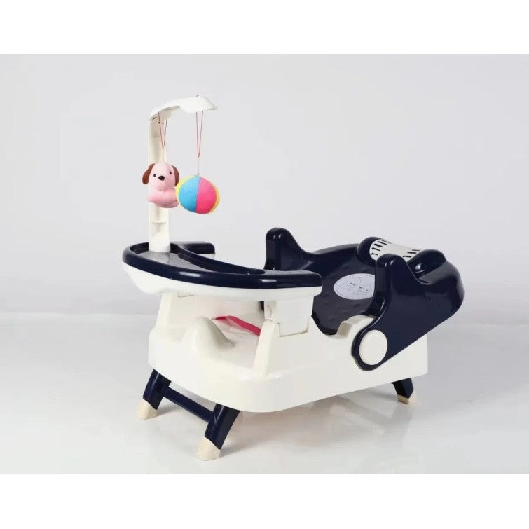 Scaun pentru Copii 2 in 1, Vivimall, pentru Servit Masa si pentru Baie, Multifunctional, Pliabil, Portabil, din Plastic, Spatar Reglabil, 58 x 39 cm, Albastru - vivimall.ro