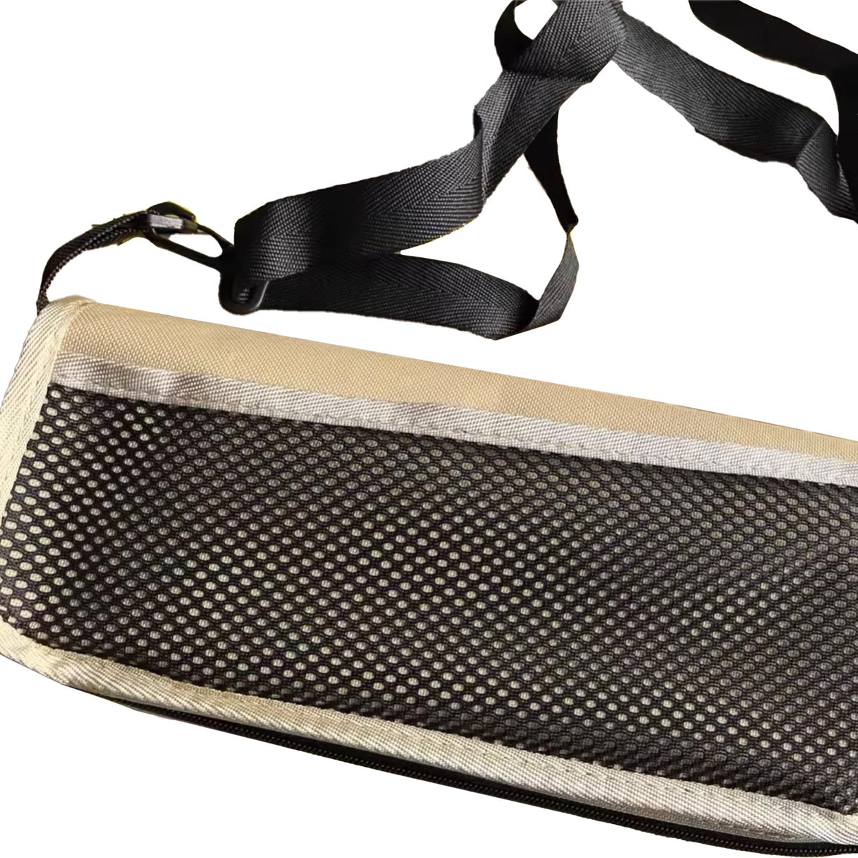 Scaun Taburet Pliabil pentru Camping, Vivimall, pentru Adulti, Scaun Portabil, Pescuit, din Panza Oxford si Cadru Metalic, Mic 26 x 24 x 24 cm, Bej - vivimall.ro
