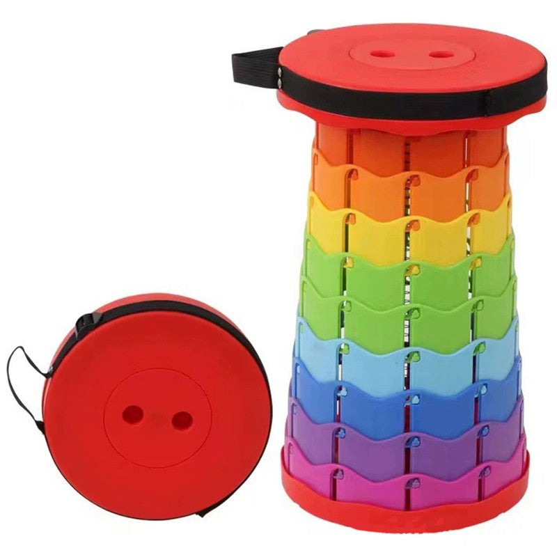 Scaun Telescopic Pliabil pentru Camping si Pescuit, Flippy, Portabil, Universal, Sustine 150 kg, ABS, Diametru 25 cm, Extensibil, Inaltime 45 cm, Multicolor - vivimall.ro