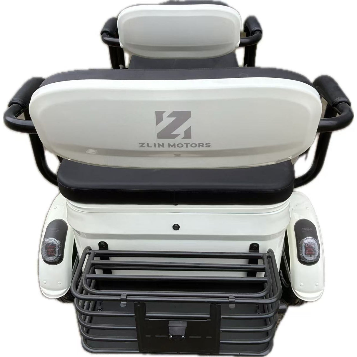 Triciclu Electric V6, Saige, Fara Permis, cu Doua Locuri, Motor 1800W, Baterie 72V24Ah, Autonomie 60km, 220x88x105 cm, Viteza Maxima 25km/h, Alb - vivimall.ro