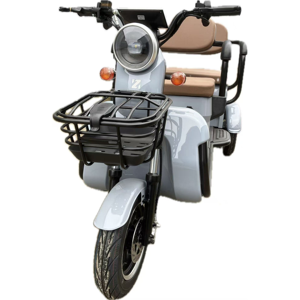 Triciclu Electric V6, Saige, Fara Permis, cu Doua Locuri, Motor 1800W, Baterie 72V24Ah, Autonomie 60km, 220x88x105 cm, Viteza Maxima 25km/h, Gri OldStyle - vivimall.ro