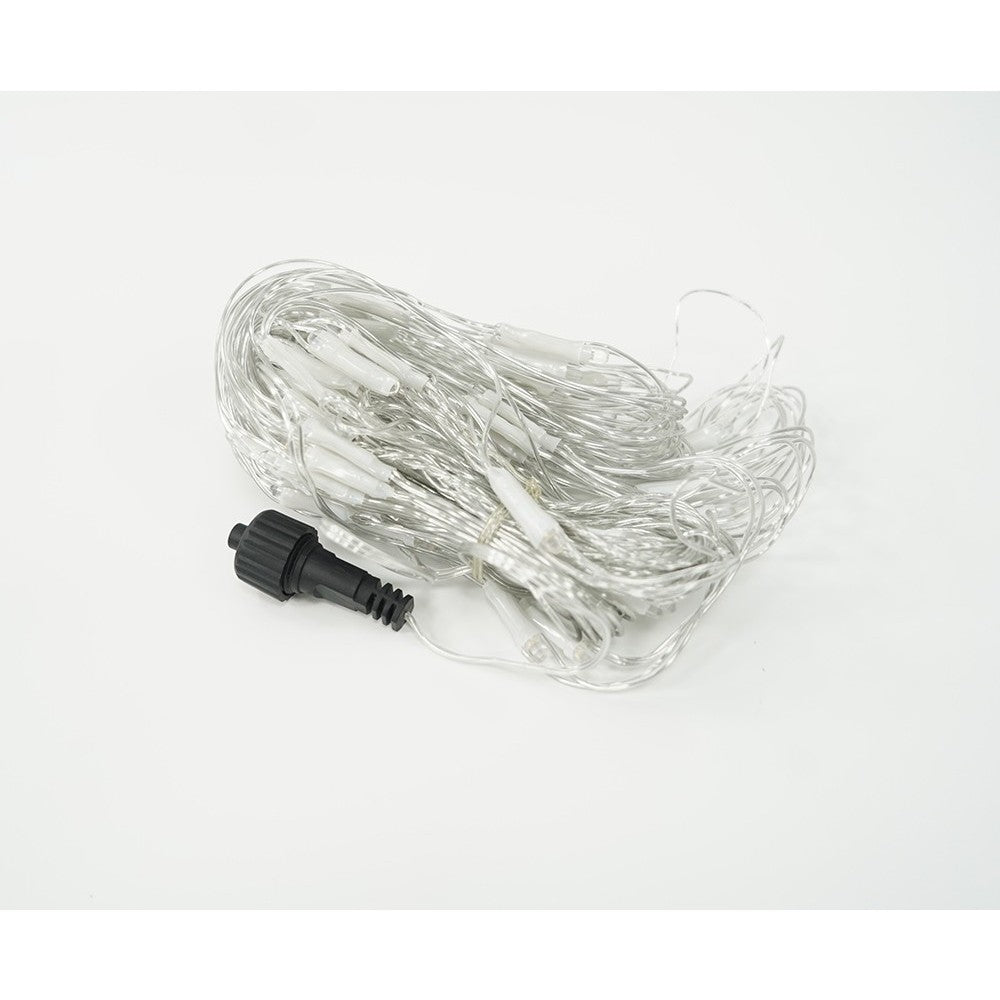 Sectiune Instalatie de Craciun Vivimall, Tip Plasa, 80 LED-uri, 2 m x 1 m, 8 jocuri de lumini, Interconectabila, Fir transparent, Alb cald - vivimall.ro