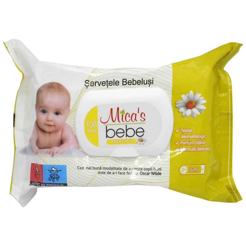 Servetele Umede, Micas, Bebelusi cu Capac 108 buc Musetel