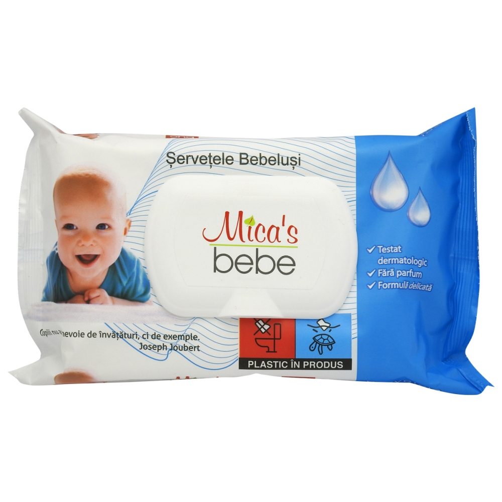 Servetele Umede, Micas, Bebelusi cu Capac 60 buc Sensitiv