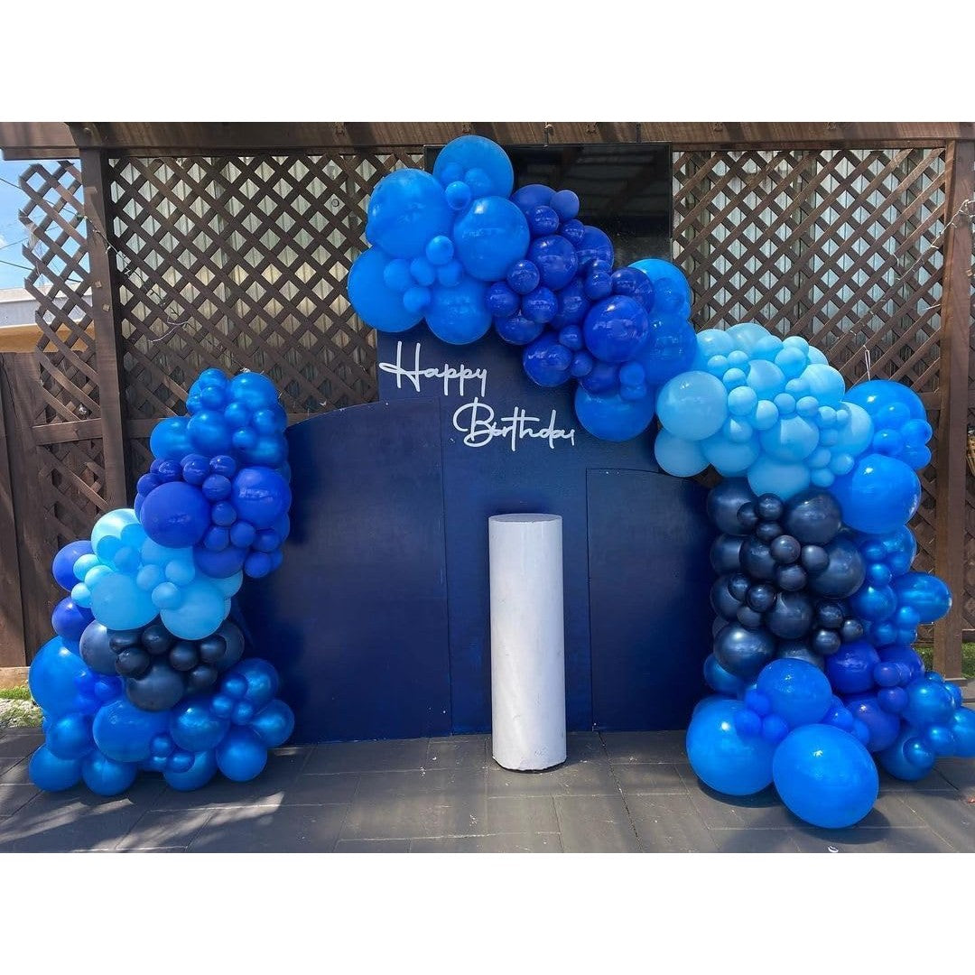 Set 10 Baloane din Latex, Vivimall, Model Party, Albastru Diferite Nuante, 30 cm, 2.8 g - vivimall.ro