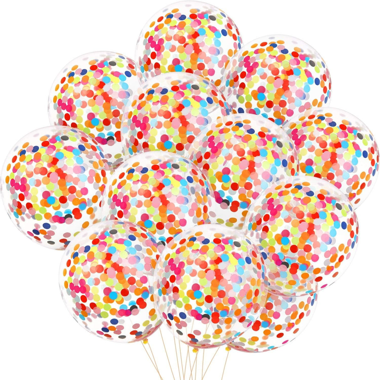 Set 10 Baloane din Latex, Vivimall, Model Party Confetti, 30 cm, Multicolore, 2.8 g - vivimall.ro