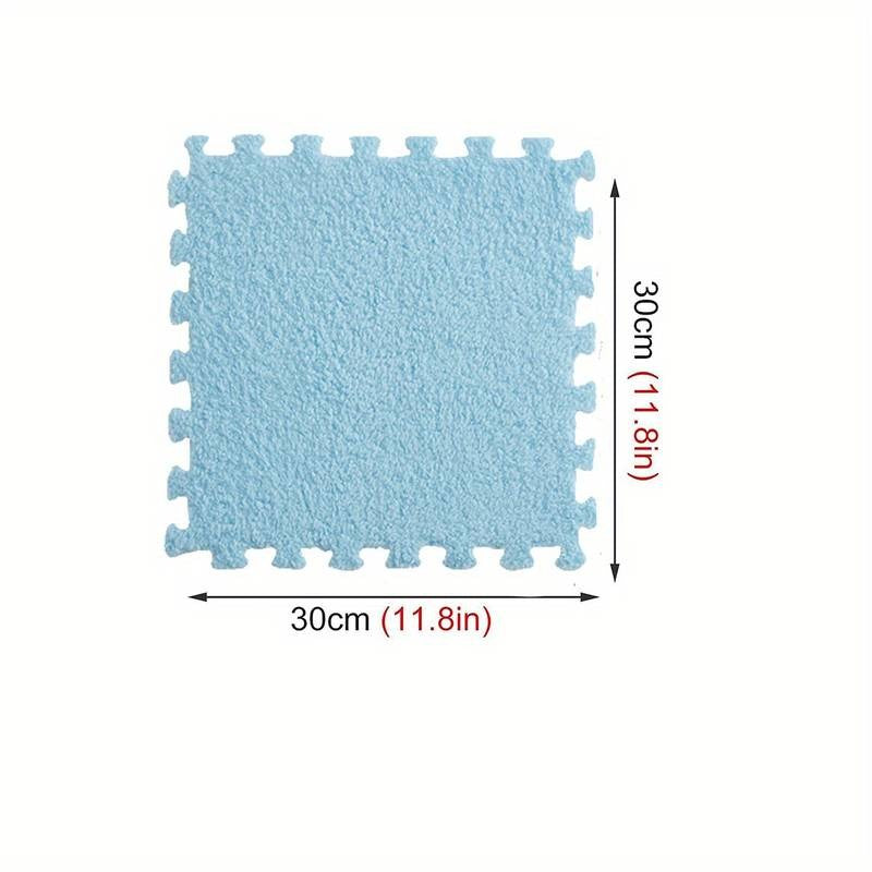 Set 10 Piese Covor tip Puzzle, Vivimall, Spuma EVA, Pufos, 30 x 30 x 1 cm, Baby Blue - vivimall.ro