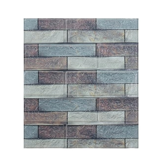 Set 10 Placi Tapet 3D Vivimall, 35 x 38 cm, 3 mm, 1.33 mp, Multicolor - vivimall.ro