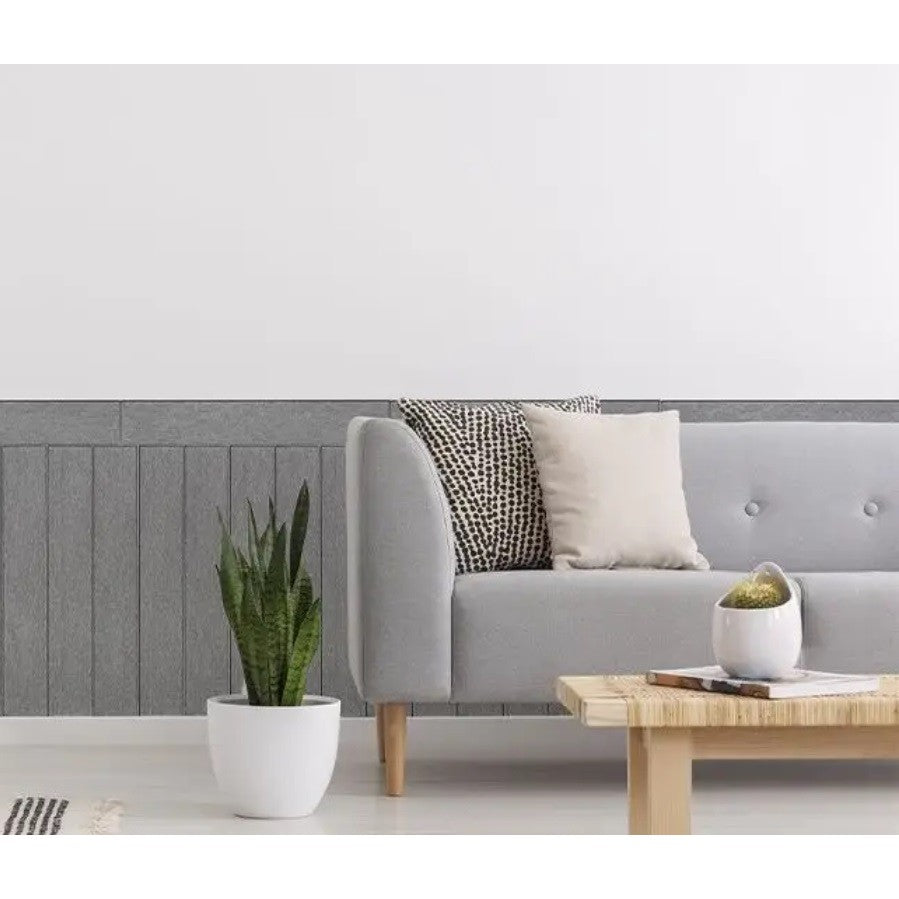 Placă decorativă 3D din rășină ecologică, grosime 3 mm, detaliu textură imitație lemn gri