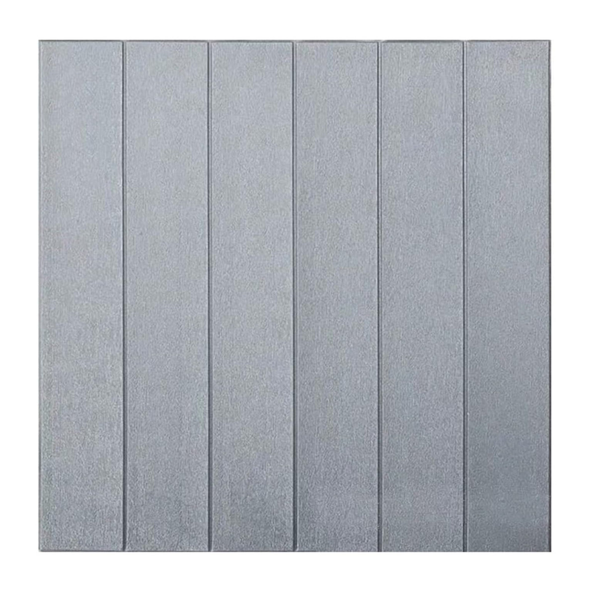 Detaliu îmbinare plăci tapet 3D din rășină, 70x70 cm, model lemn gri, unghi apropiat