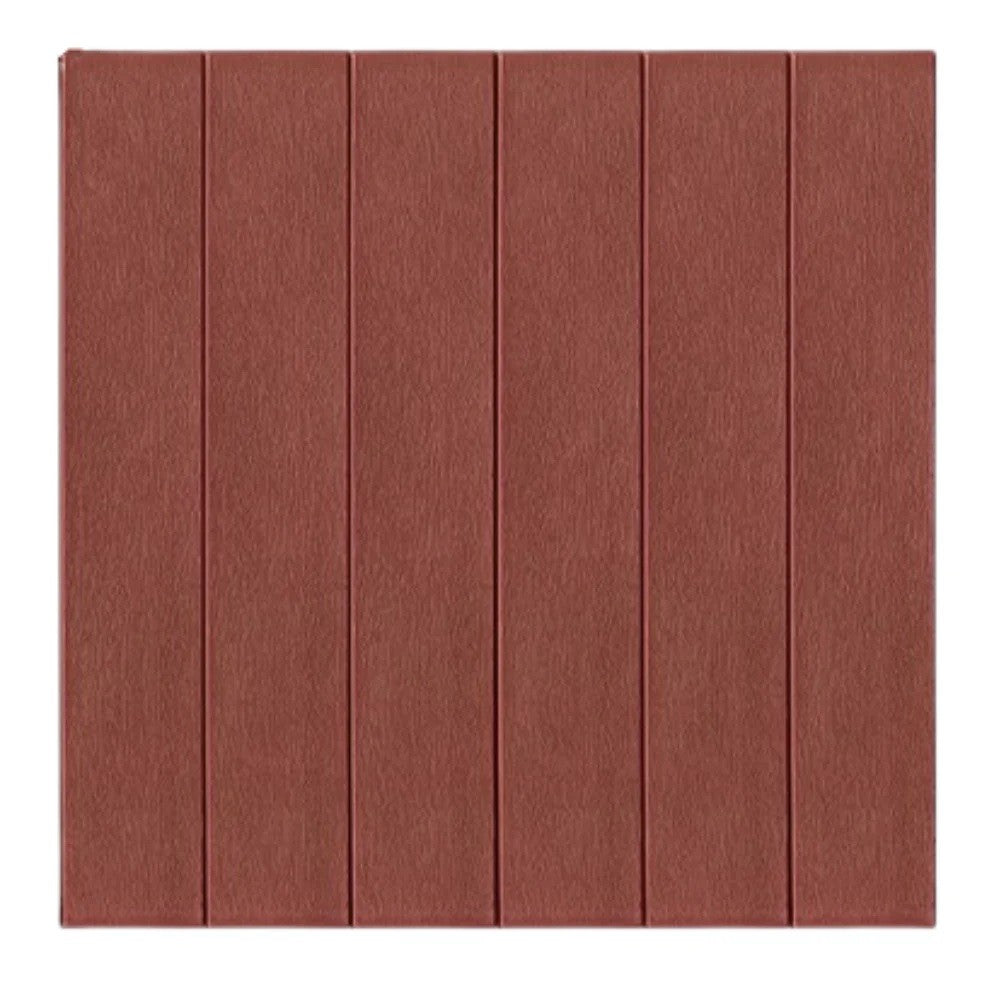 Plăci decorative 3D imitație lemn cărămiziu, 70x70 cm, set 10 bucăți din rășină ecologică, vedere frontală