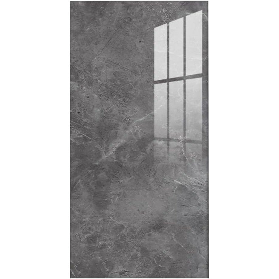 Set 10 Placi Tapet, Vivimall, 60 x 30 cm, Grosime 1.5 mm, din PVC, Model Imitatie de Marmura, Suprafata acoperita 1.8 mp, Gri Inchis - vivimall.ro