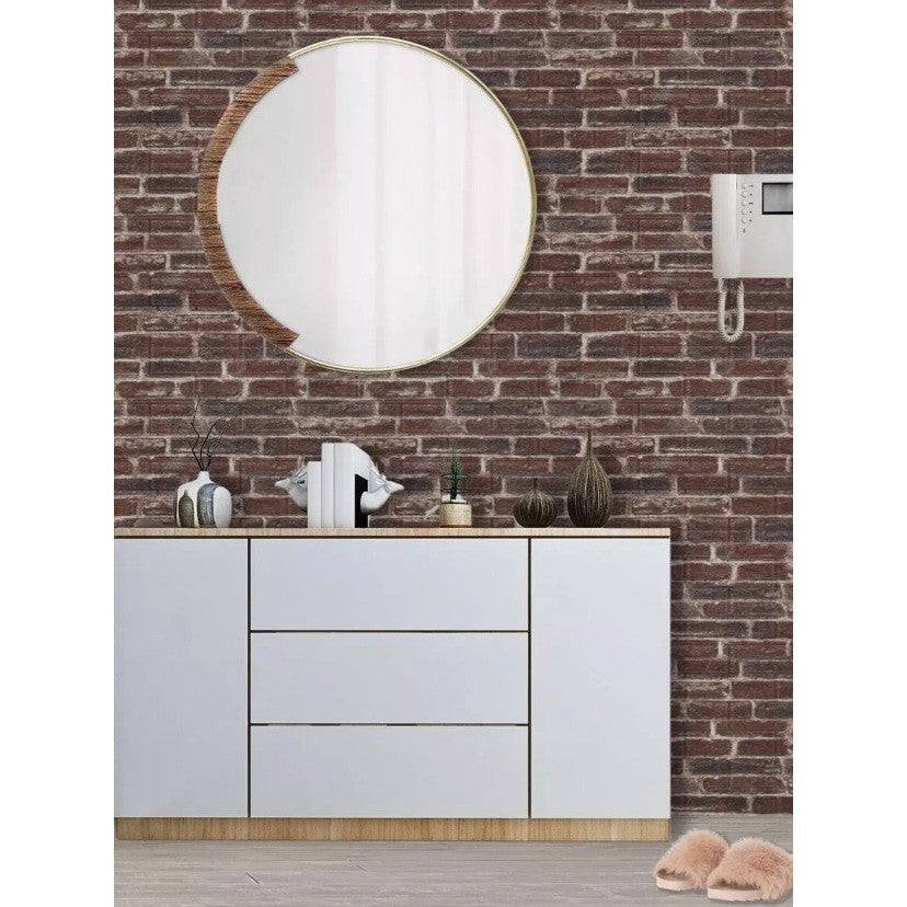 Set 10 Placi de Tapet, Vivimall, Autoadezive, 70 x 77 cm, 4 mm Grosime, Suprafata Acoperita 5.3 mp, din PVC, Model Caramida Rosie, Caramiziu - vivimall.ro